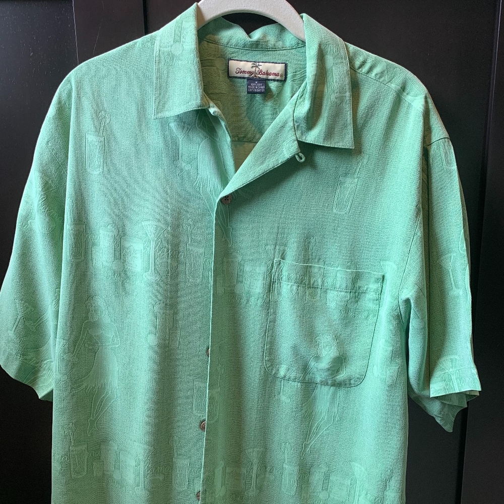 Tommy Bahama Hula Girl Cocktail Silk Camp Shirt S